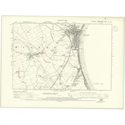 1926 Map of Yorkshire CX.NE, 1929 Print