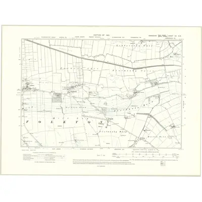 1909 Map of Yorkshire CX.NW, 1913 Print