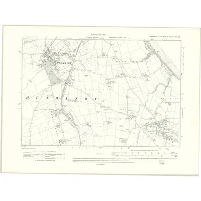 1909 Map of Yorkshire CX.SE, 1913 Print