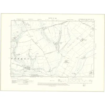 1909 Map of Yorkshire CX.SW, 1913 Print