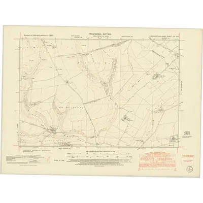 1950 Map of Yorkshire CX.SW, 1952 Print