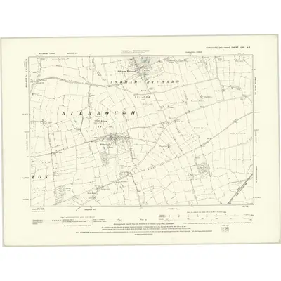 1890 Map of Yorkshire CXC.NE, 1894 Print