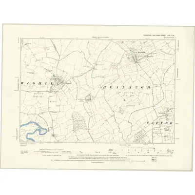 1891 Map of Yorkshire CXC.NW, 1894 Print
