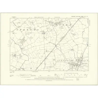 1890 Map of Yorkshire CXC.SE, 1895 Print