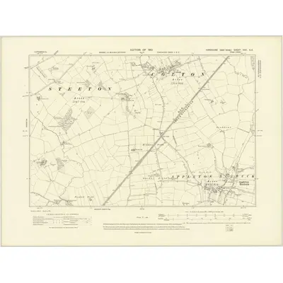 1906 Map of Yorkshire CXC.SE, 1910 Print