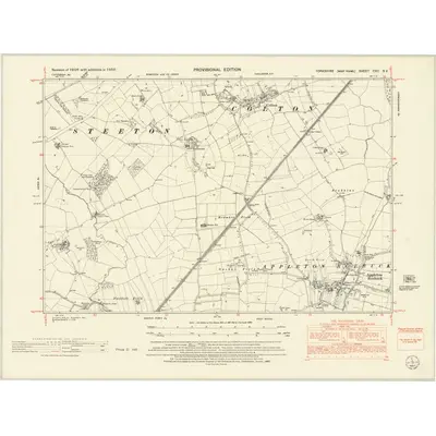 1950 Map of Yorkshire CXC.SE, 1953 Print