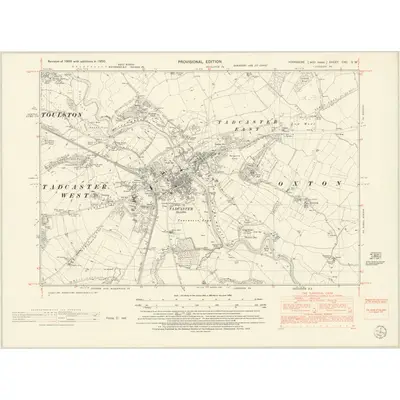 1950 Map of Yorkshire CXC.SW, 1953 Print
