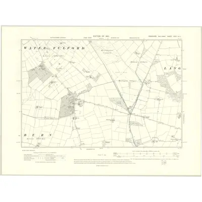 1908 Map of Yorkshire CXCI.NE, 1910 Print