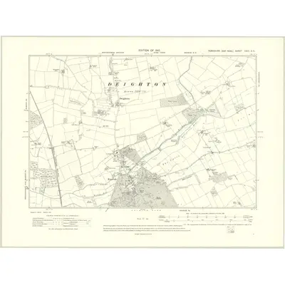1908 Map of Yorkshire CXCI.SE, 1910 Print