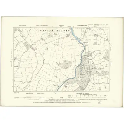 1891 Map of Yorkshire CXCI.SW, 1893 Print