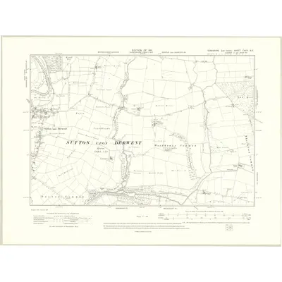 1908 Map of Yorkshire CXCII.NE, 1911 Print