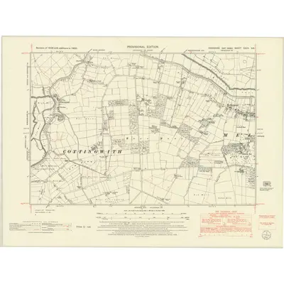 1950 Map of Yorkshire CXCII.SE, 1952 Print