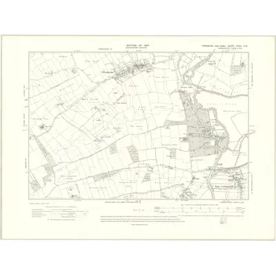 1908 Map of Yorkshire CXCII.SW, 1910 Print