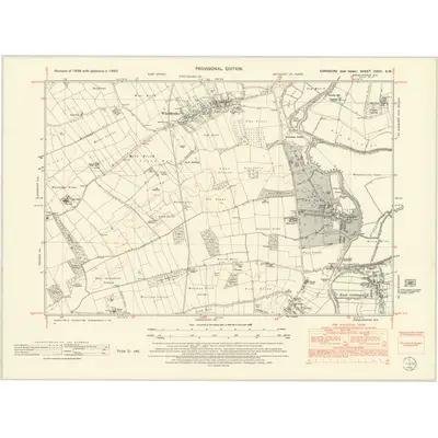 1950 Map of Yorkshire CXCII.SW, 1952 Print