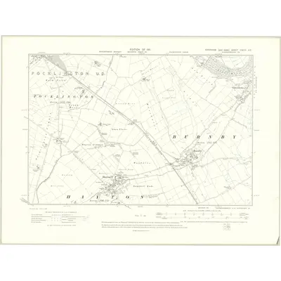 1909 Map of Yorkshire CXCIII.NE, 1911 Print