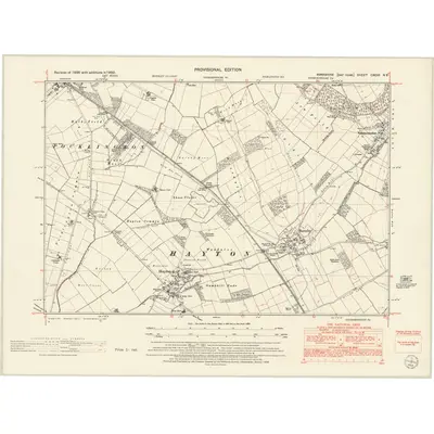 1950 Map of Yorkshire CXCIII.NE, 1953 Print