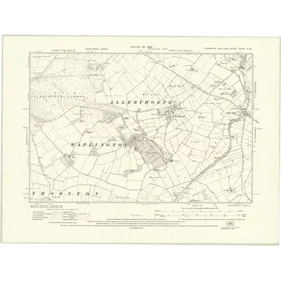 1926 Map of Yorkshire CXCIII.NW, 1929 Print