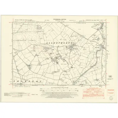 1950 Map of Yorkshire CXCIII.NW, 1952 Print