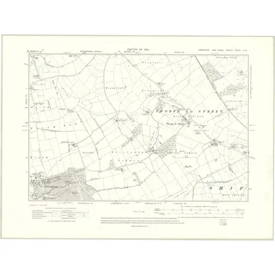 1908 Map of Yorkshire CXCIII.SE, 1910 Print