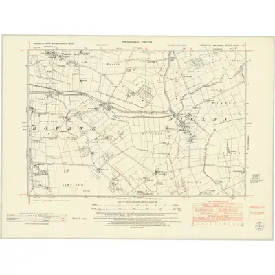 1950 Map of Yorkshire CXCIII.SW, 1952 Print