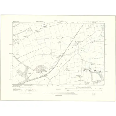 1908 Map of Yorkshire CXCIV.NE, 1911 Print