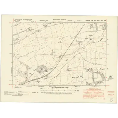1950 Map of Yorkshire CXCIV.NE, 1953 Print