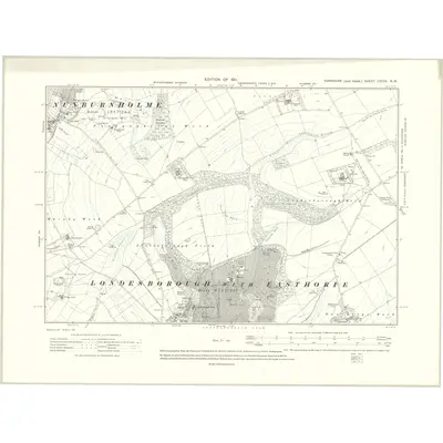 1908 Map of Yorkshire CXCIV.NW, 1911 Print