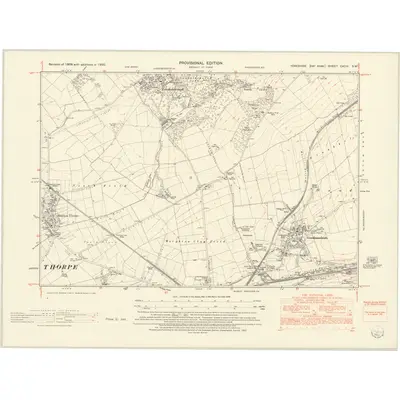 1950 Map of Yorkshire CXCIV.SW, 1953 Print