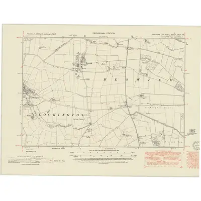 1946 Map of Yorkshire CXCV.NE, 1951 Print