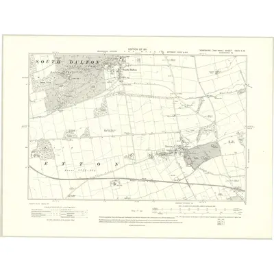 1908 Map of Yorkshire CXCV.SW, 1911 Print