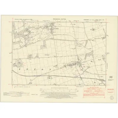 1950 Map of Yorkshire CXCV.SW, 1952 Print