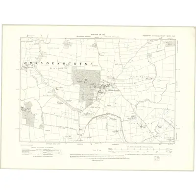 1909 Map of Yorkshire CXCVI.NE, 1911 Print
