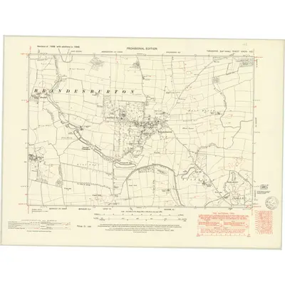 1946 Map of Yorkshire CXCVI.NE, 1951 Print