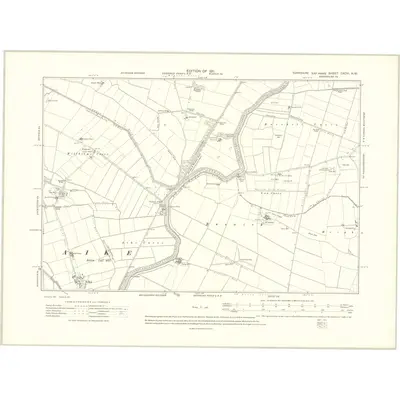 1909 Map of Yorkshire CXCVI.NW, 1911 Print