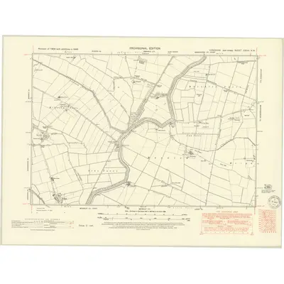 1946 Map of Yorkshire CXCVI.NW, 1951 Print
