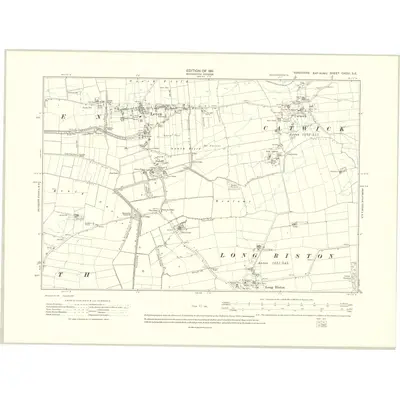 1909 Map of Yorkshire CXCVI.SE, 1911 Print