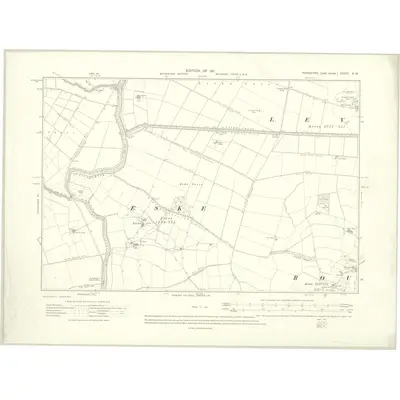 1908 Map of Yorkshire CXCVI.SW, 1911 Print