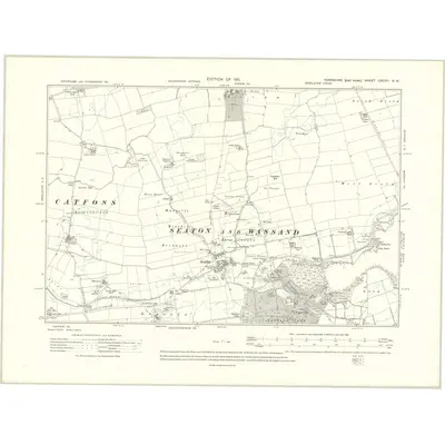 1908 Map of Yorkshire CXCVII.NW, 1911 Print