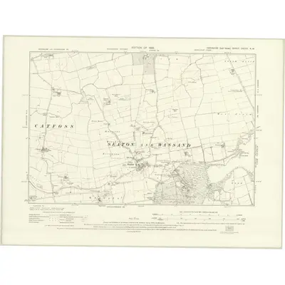 1925 Map of Yorkshire CXCVII.NW, 1939 Print