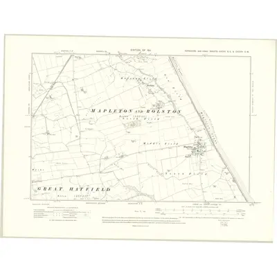 1908 Map of Yorkshire CXCVII.SE & CXCVIIA.SW, 1911 Print