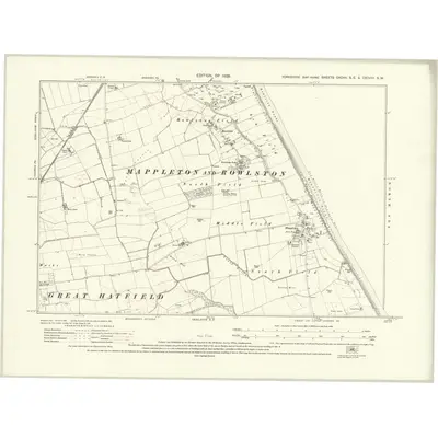1926 Map of Yorkshire CXCVII.SE & CXCVIIA.SW, 1928 Print
