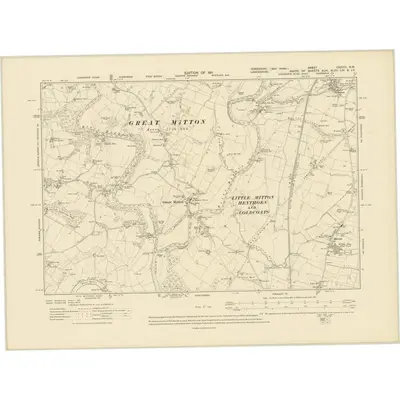 1907 Map of Yorkshire CXCVIII.NW, 1911 Print