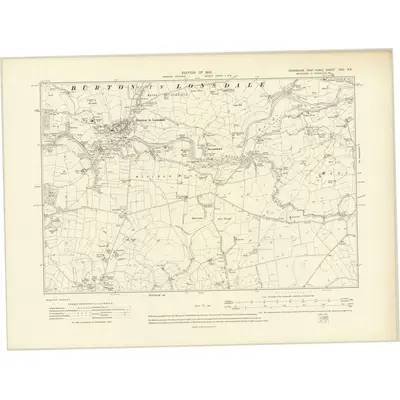 1907 Map of Yorkshire CXII.NE, 1910 Print
