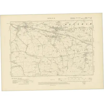 1907 Map of Yorkshire CXII.SE, 1911 Print