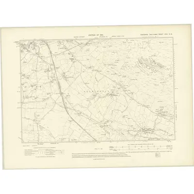1907 Map of Yorkshire CXIII.NW, 1910 Print