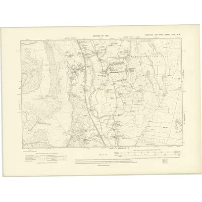 1907 Map of Yorkshire CXIV.NW, 1910 Print