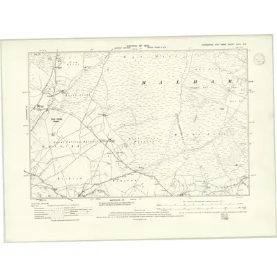 1907 Map of Yorkshire CXIV.SE, 1909 Print