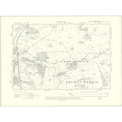 1908 Map of Yorkshire CXIX.NE, 1910 Print