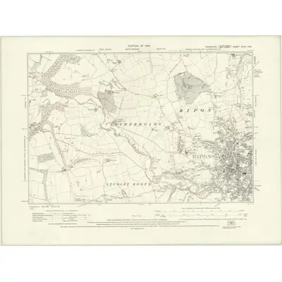 1928 Map of Yorkshire CXIX.NW, 1930 Print
