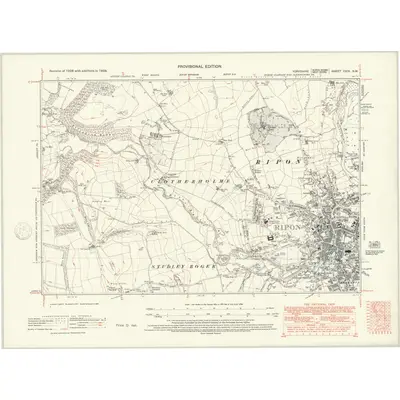 1938 Map of Yorkshire CXIX.NW, 1947 Print
